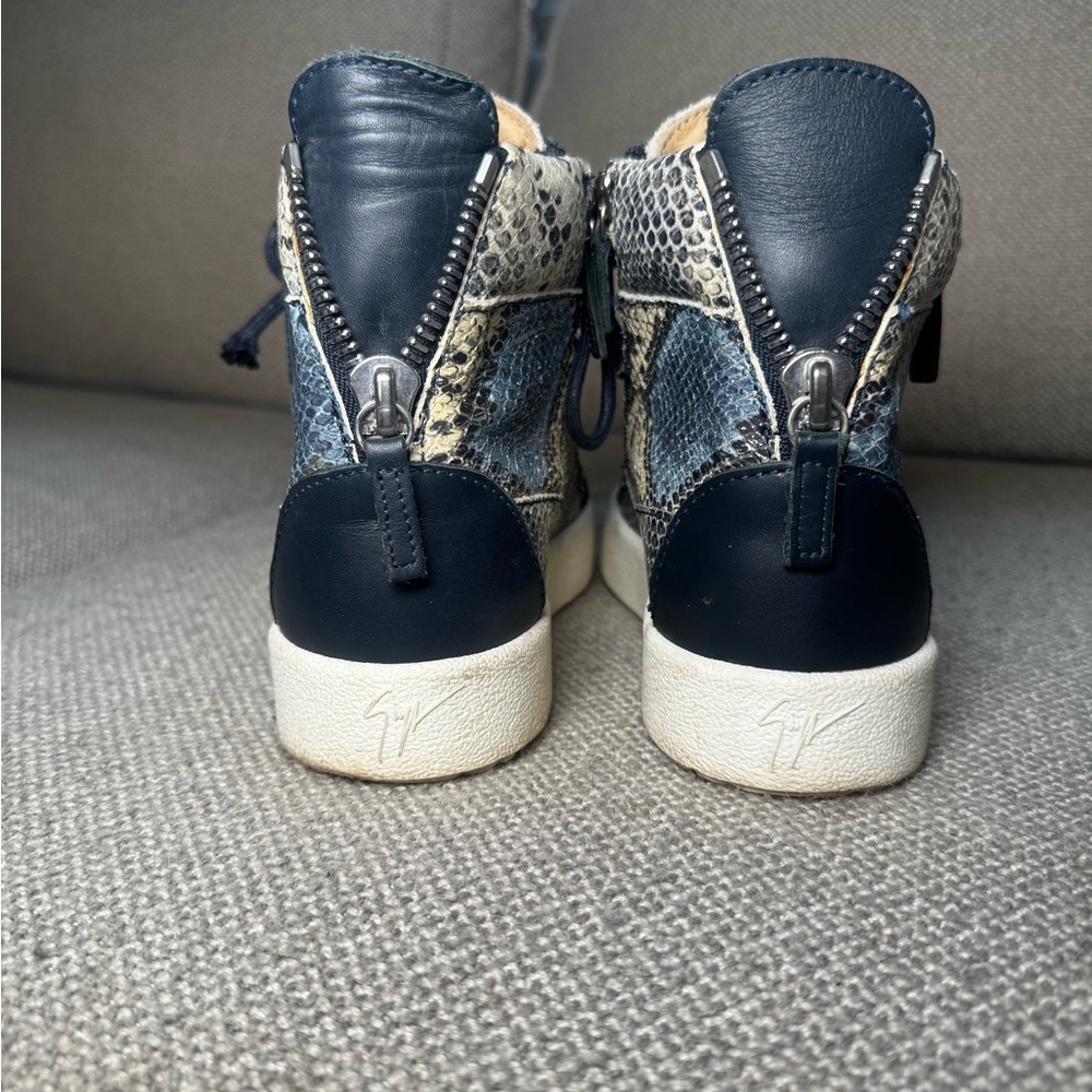Giuseppe Zanotti Blue snake skin High-Top Sneakers - Picture 5 of 8
